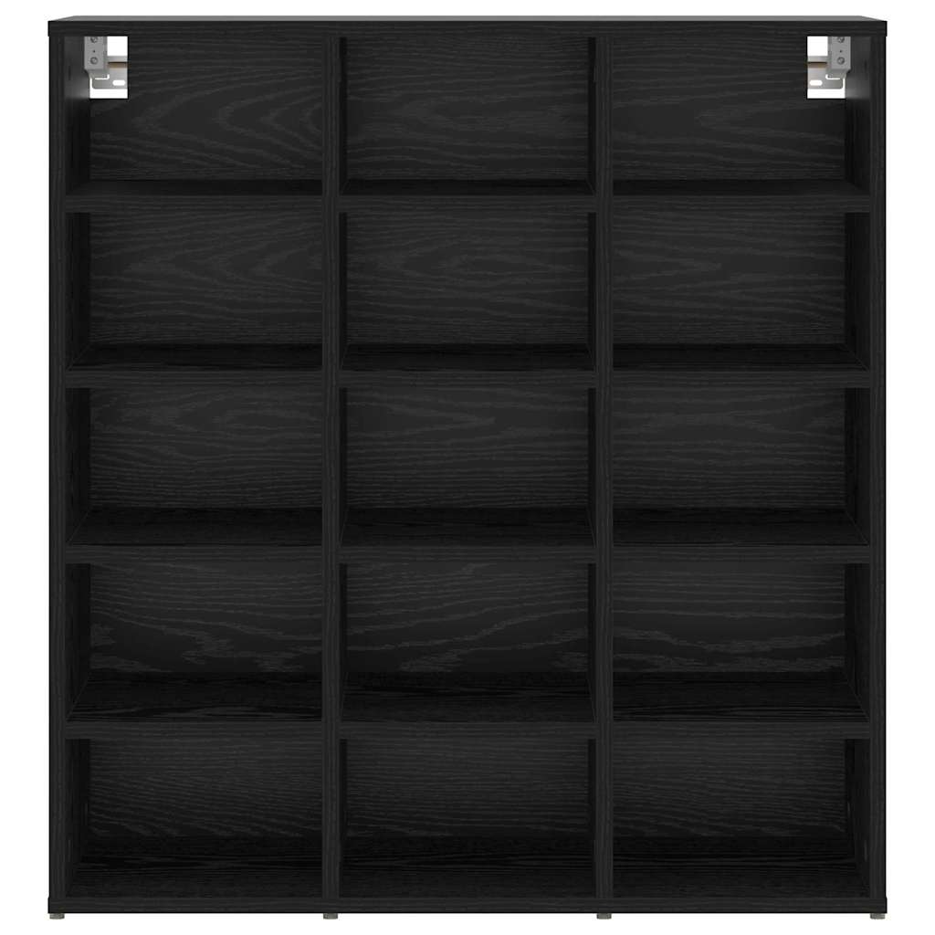Shoe Cabinet with Shelf Black Oak Effect 77.5 x 30 x 83.5 cm