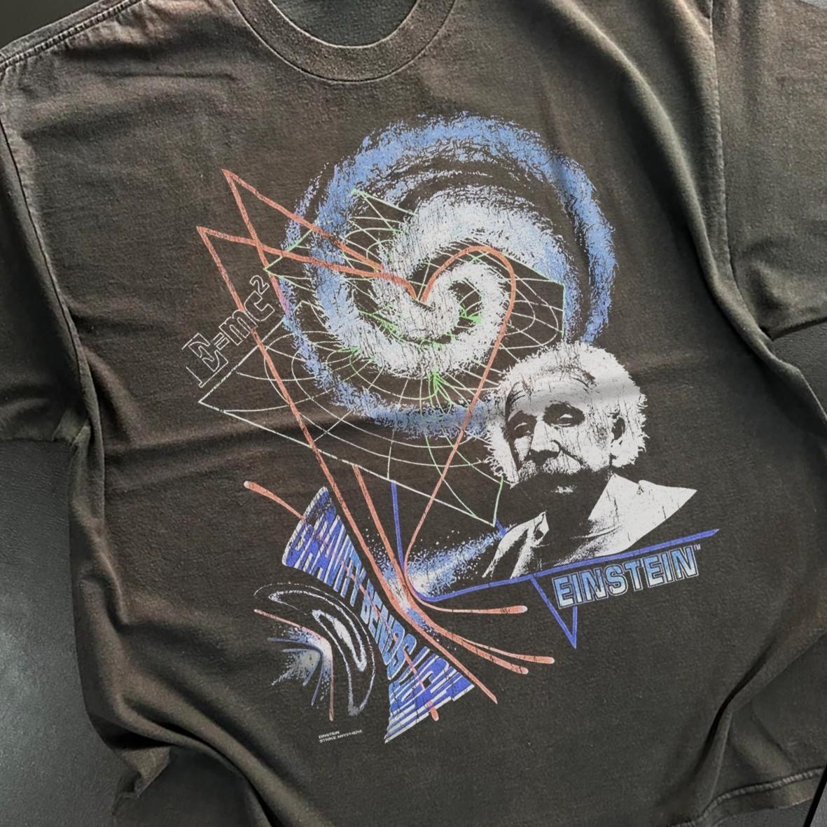 Gravity Bends Light Einstein Promo T-Shirt Black XXL 4XL