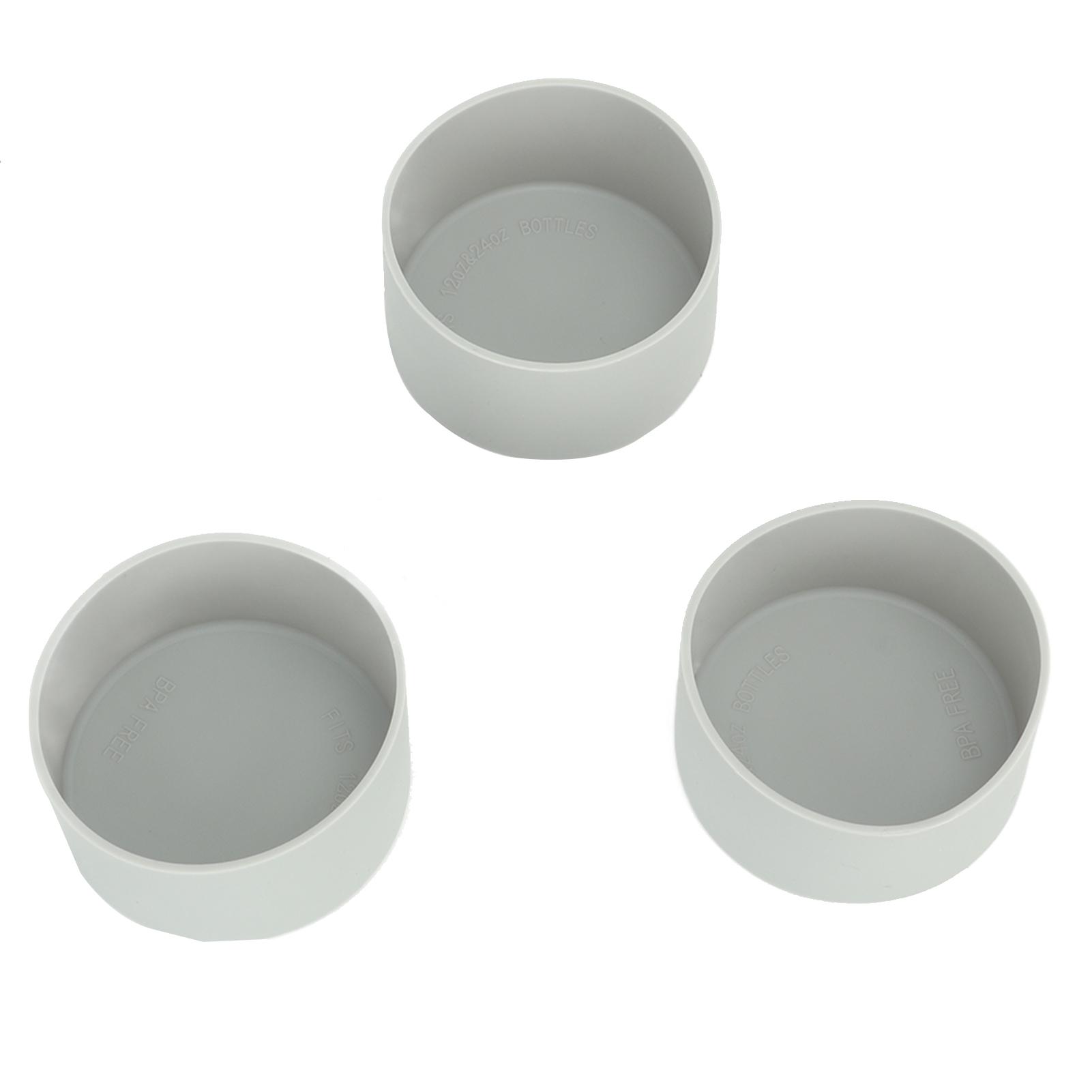 3 Pezzi Copribicchiere in Silicone Resistente alle Alte Temperature Antiscivolo Antiusura Graffio Fondo Bottiglia Acqua gray