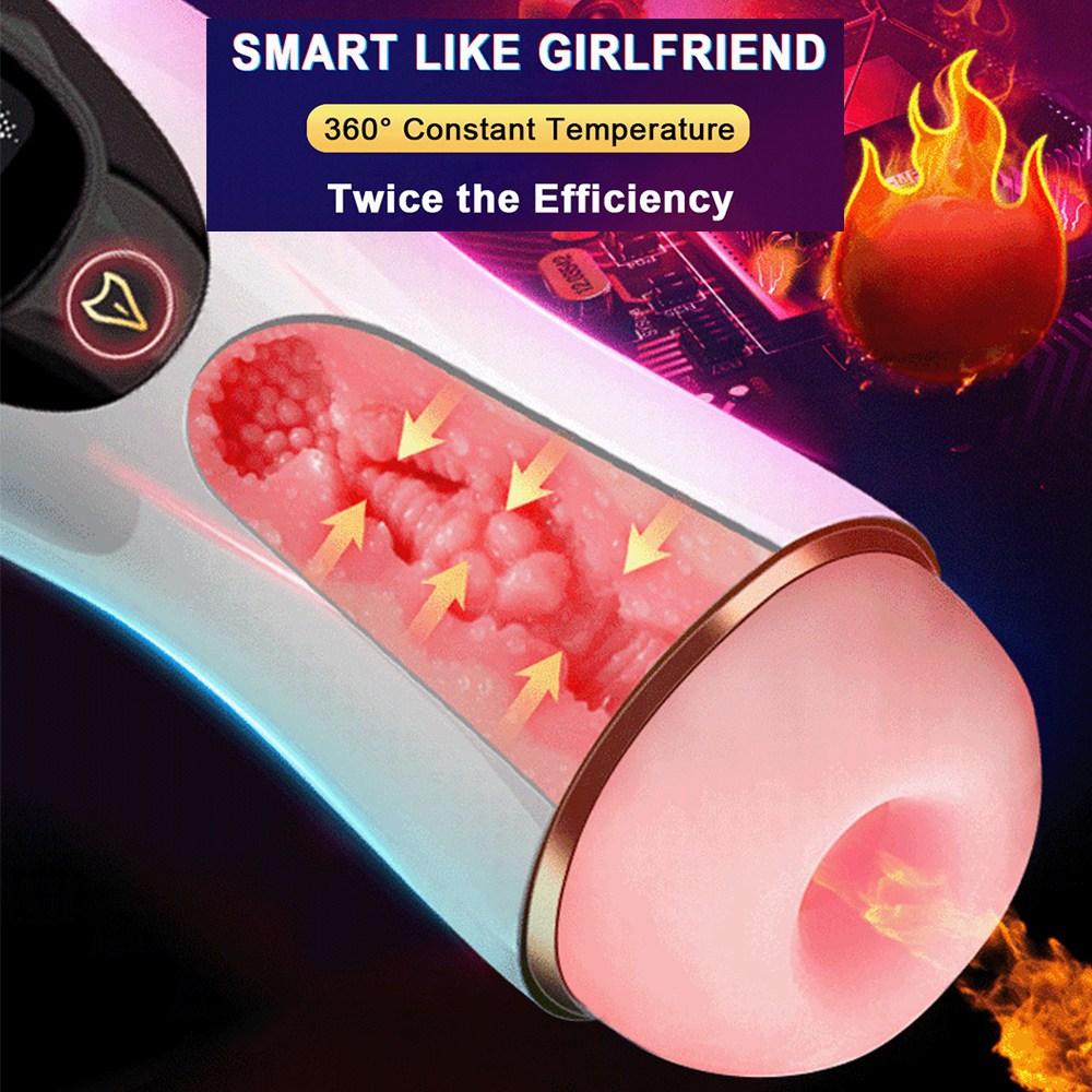Adult Products Men's Automatic Airplane Cup Sucking Telescopic Intelligent Sound Heating Simulation Channel Sex Masturbation