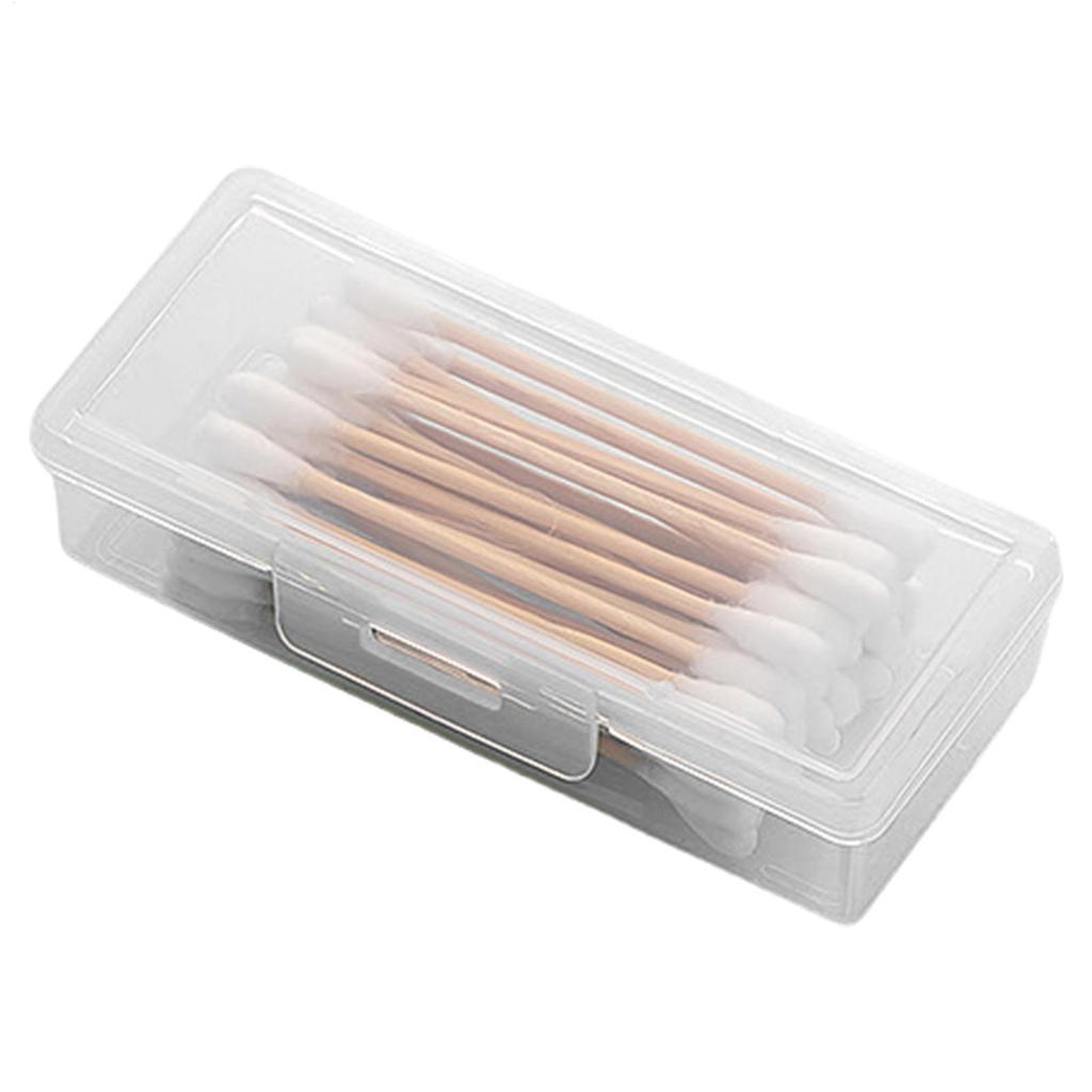 Cotton Swab Container Small Earring Organizer Small Transparent Cotton Ball Holder Portable Cotton Swab Holder Case