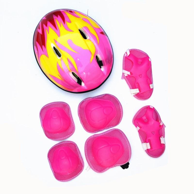 Children's sports bicycle helmet, riding balance scooter, hat protective gear set 7-piece equipment