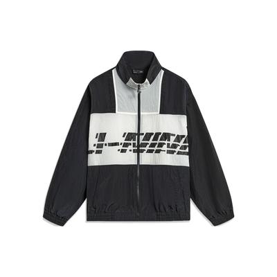 Sports Trend Series Contrast Letter Print Loose Jacket Men Jacket Black AJDT405-1