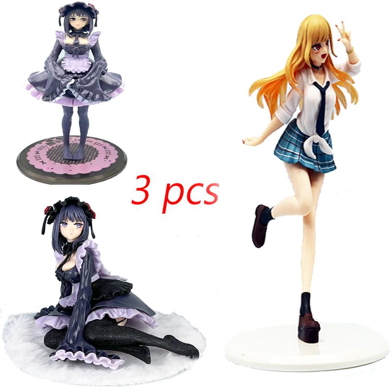 Anime Figure My Dress-Up Darling 12cm Black Maid Outfit Kitagawa Marin Action Figure Shizuku Kuroe Figurine Collection Model Toy