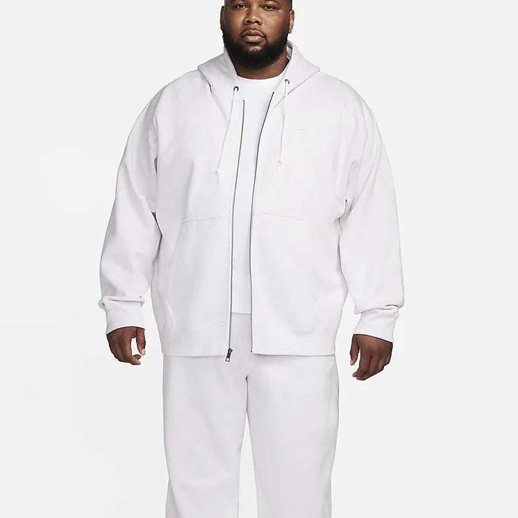 Nike Solo Swoosh Logo Embroidered Hoodie With Drawstring Men Hoodie White DR0403-051