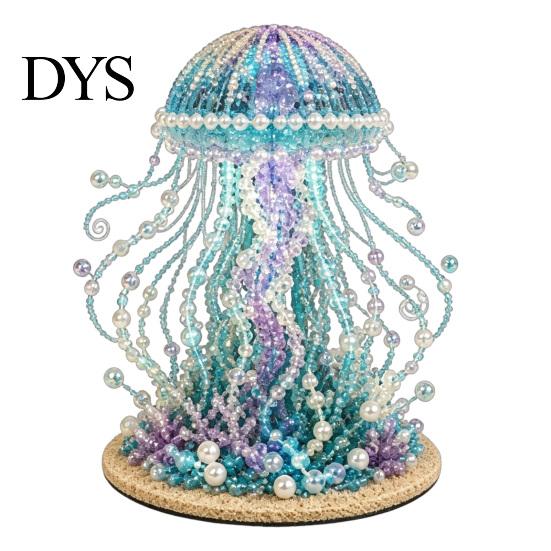 Handgemachte Geschenkideen für Freunde Perlen-Meeresbewohner DIY-Set, 3D-Krake-Hai-Bastelprojekt Meeresbewohner Perlenkunst Projekt für Erwachsene, Küsten-Wohnkultur