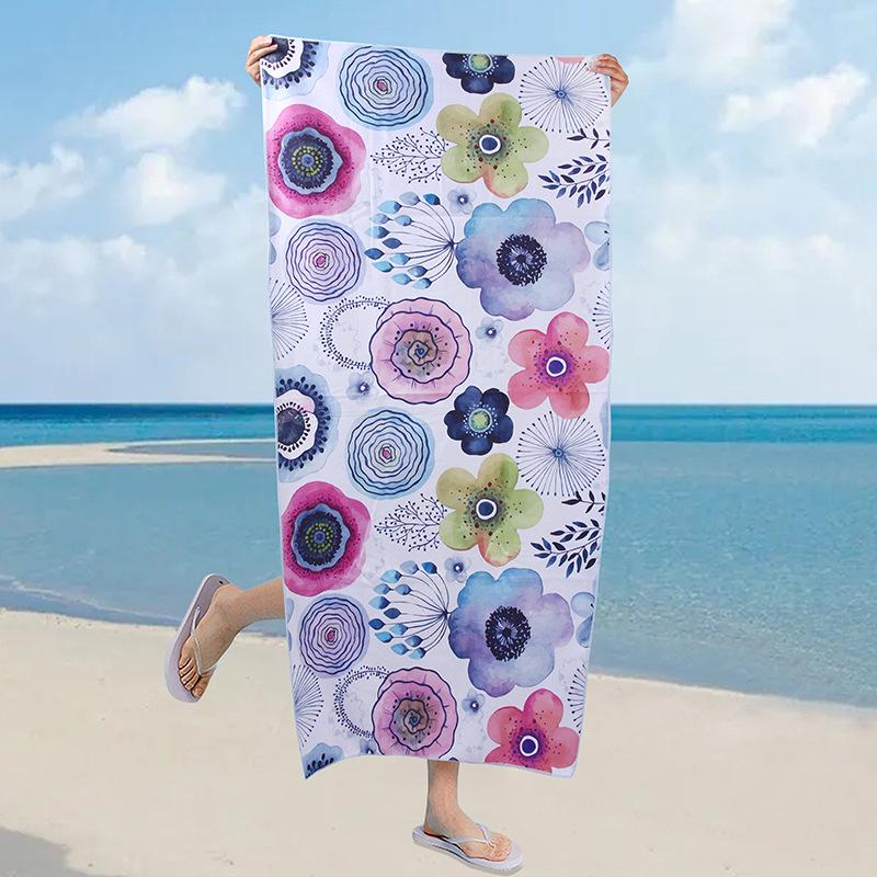 Double-Sided Plush Microfiber Beach Towel, 70x150cm - Quick-Drying, Skin-Friendly, Portable Shawl