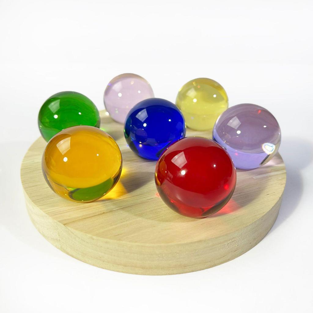 Seven-Color Crystal Glass Ice Crack Ball Fountain Decor