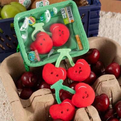 Cute Doll Storage Bag Plush Keychain Soft Fruit And Vegetable Bag Charm Cute Smiling Face Pendant with Hanging Ring