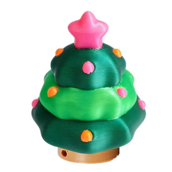 Holiday Party Favors Christmas Tree Fidget Clicker Keychain, 3D Printed Shaped Stress Relief Stocking Stuffers for Kids Toy, Sensory Figure
