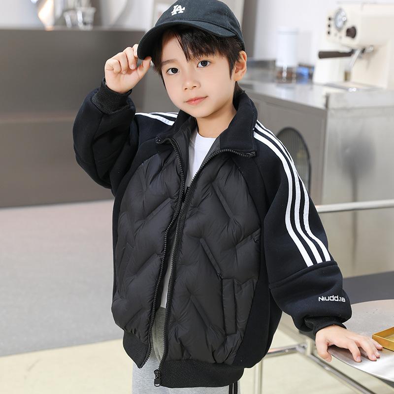 

Зимние детские лоскутные куртки для мальчиков и девочек, модные спортивные теплые куртки 170cm чёрный