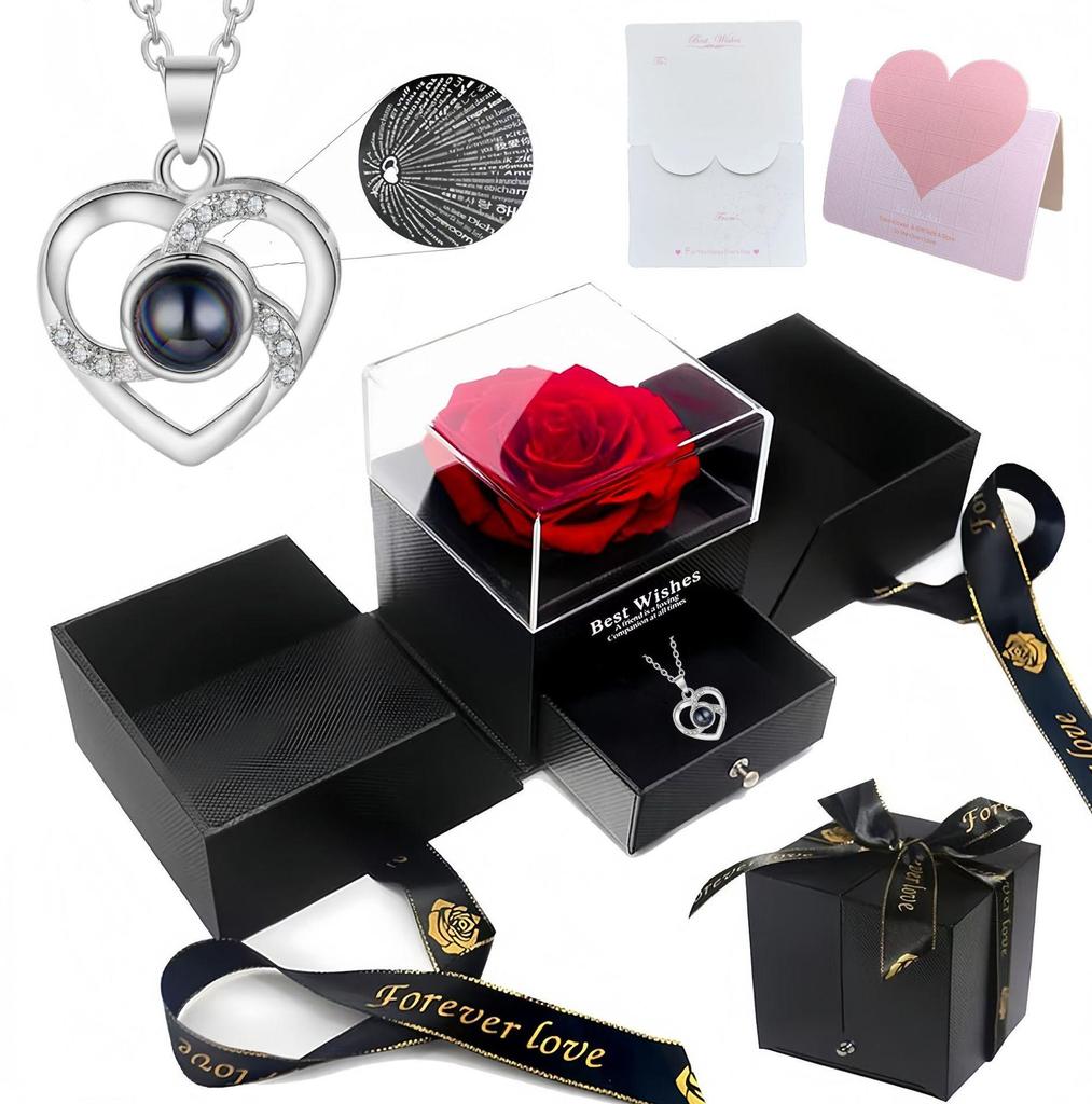 100 Languages 'I Love You' Heart Projection Necklace - Valentine's Day Gift