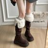 Women's Thick-soled Winter Flip-flop Two Wear Lightweight Warm Anti-cold Padded Snow Boots Non-slip Wear-resistant Casual Sneakers Cotton Boots