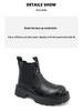 Men's High-Top British-Style Motorcycle Leather Boots, Autumn/Winter 2025, Plus Size Available