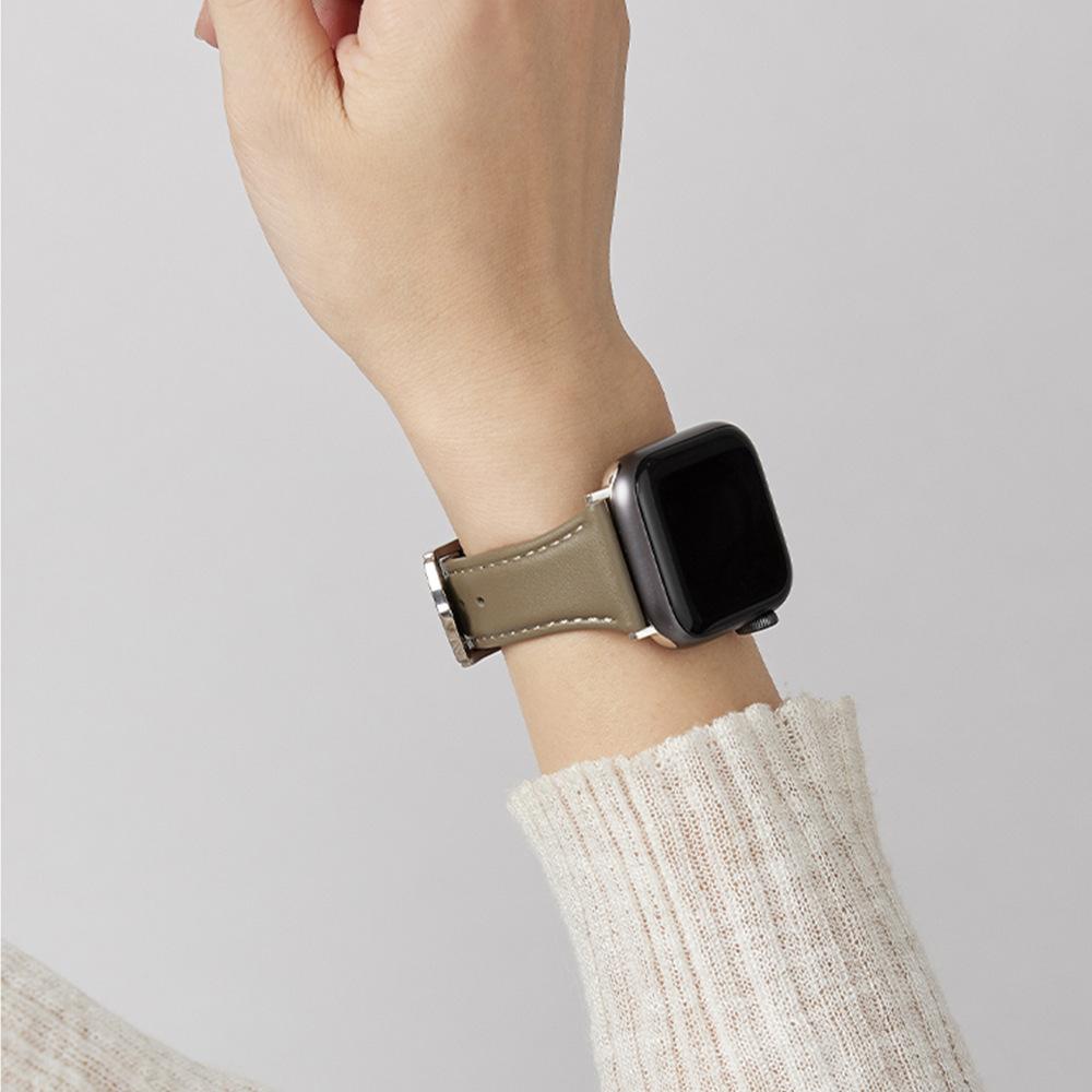Thin Leather Strap for Apple Watch Series Small Waist Drop-buckle Genuine Leather Thin Strap Univeral Apple Watch Strap