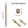 10pcs M6x40/60/80/90/100mm Furniture Bolts Nut Set Hex Socket Screw with Barrel Nuts For Bed Chair Cabinet