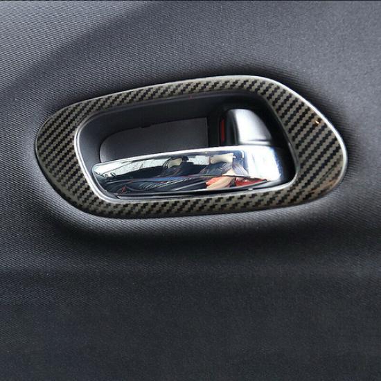 For Honda HR-V 2016-21 ABS Carbon Fiber Inner Car Door Handle Bowl Cover Trim 4X