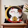 Maneki Neko Rich Luck Money Cat cushion cover Printed Pillow Unique Home Decor Sofa cushion cover home decoration
