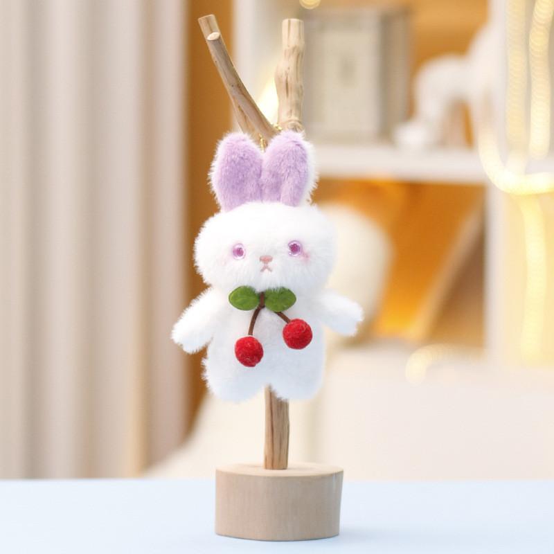 Plush Cherry Bear Keychain With Soft Short Pile For Girls And Bag Decor