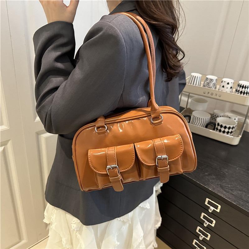 Retro Bowling Portable Armpit Bag Women's New Autumn and Winter Popular Versatile Casual Work Commuter Shoulder Bag