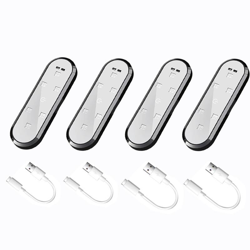 4Pcs Car Door Lights LED Welcome Light Magnetic Control USB Charging Auto Open Door Anti-collision Emergency Signal Flash lamp