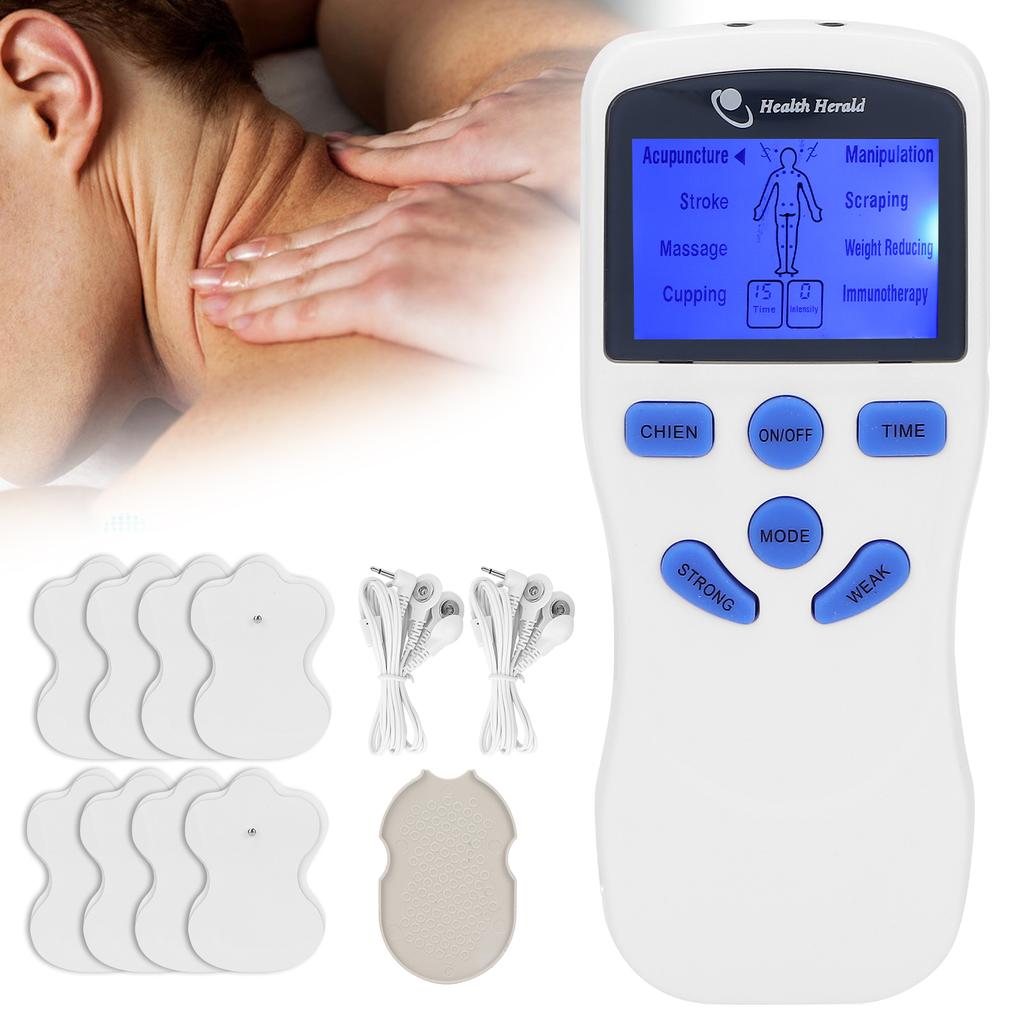 Muscle Stimulator Portable Electronic Pulse Massager with 8 Pads for Pain Relief TherapyUS Plug 100 240V