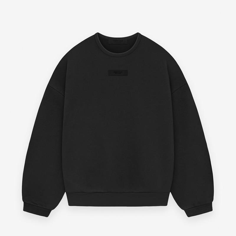 2024SS Velvet Round Neck Sweatshirt - Elastic Binding, Essentials Trendy Brand