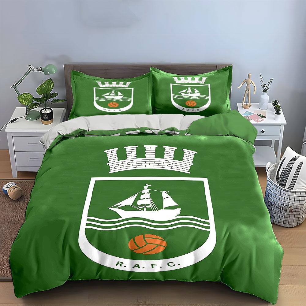 Green Crest with Ship & Ball Bedding Duvet Cover Set Duvet Cover Pillowcases  (1*Duvet Cover 2*Pillowcases, Without Duvet Insert)