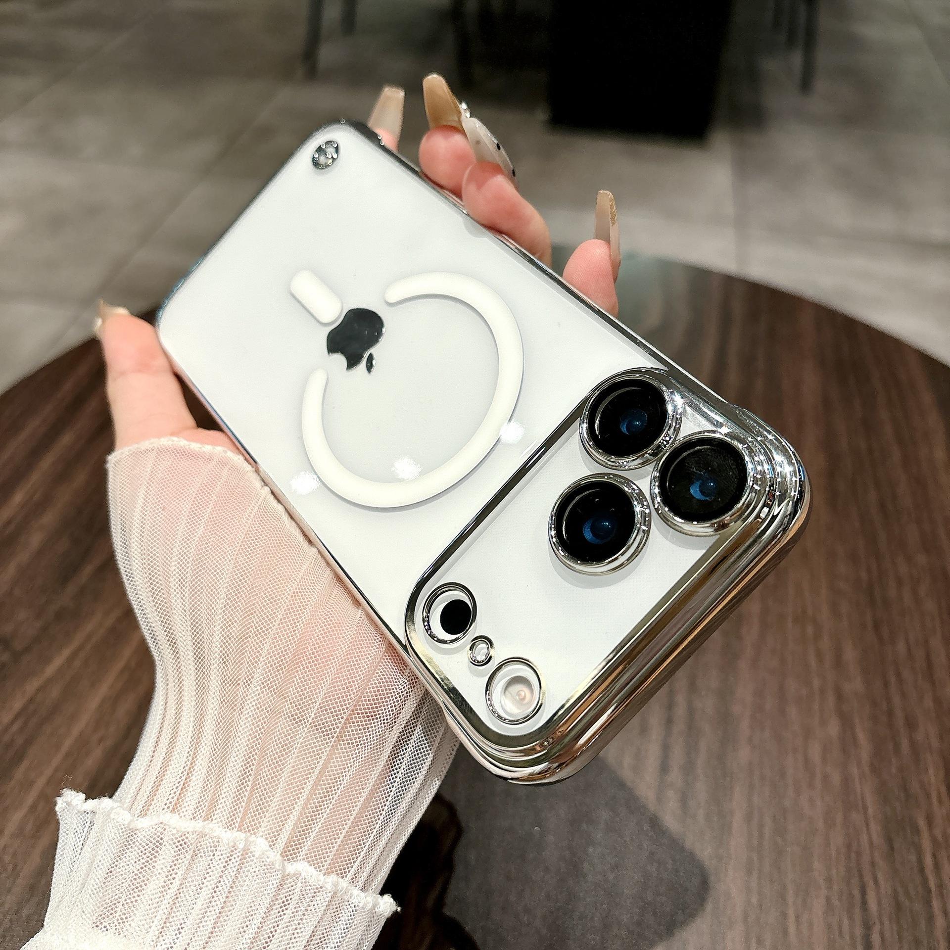 

Applicable To Apple 17 ProMax Frameless Magnetic Suction Phone Case Electroplated Iphone16 Transparent Anti Fall 15 Protective Case iPhone17