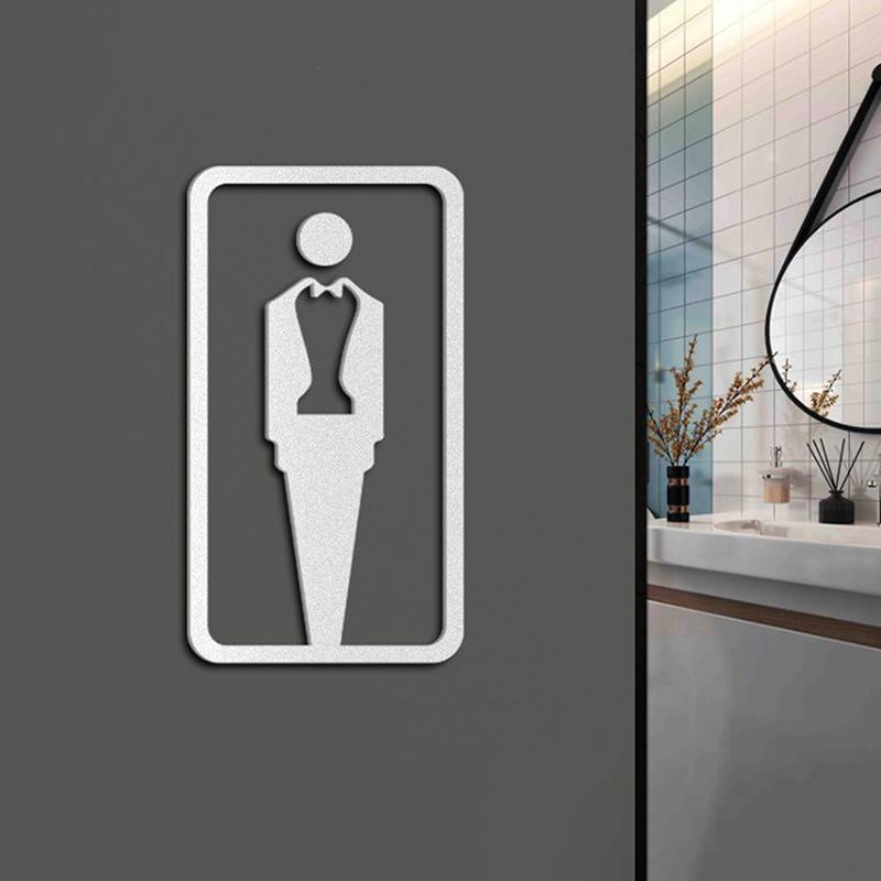 Acrylic Simple 3D Women Men Toilet Sign Plate Wash Room Wall Label Sticker For Shopping Mall Wc Decor