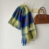 High-End Vivienne Westwood Wool Cashmere Plaid Snood Scarf for Women