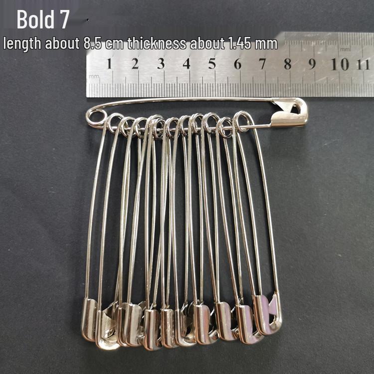 Rustproof Steel Safety Pins: Multi-Size High-Strength Brooches for DIY Projects