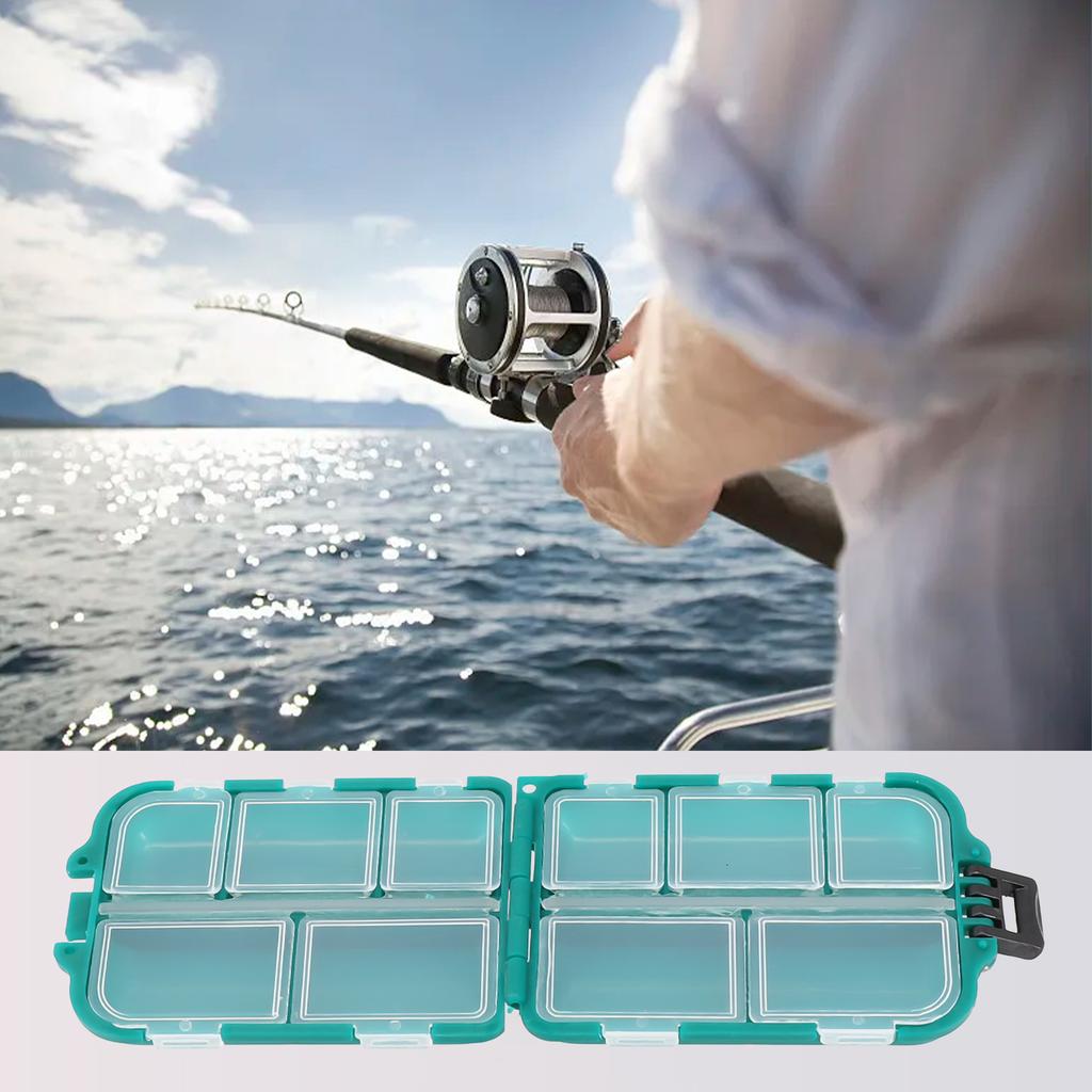 Plastic Fishing Lure Bait Hook Tackle Storage Box Case With 10 Independent Grids