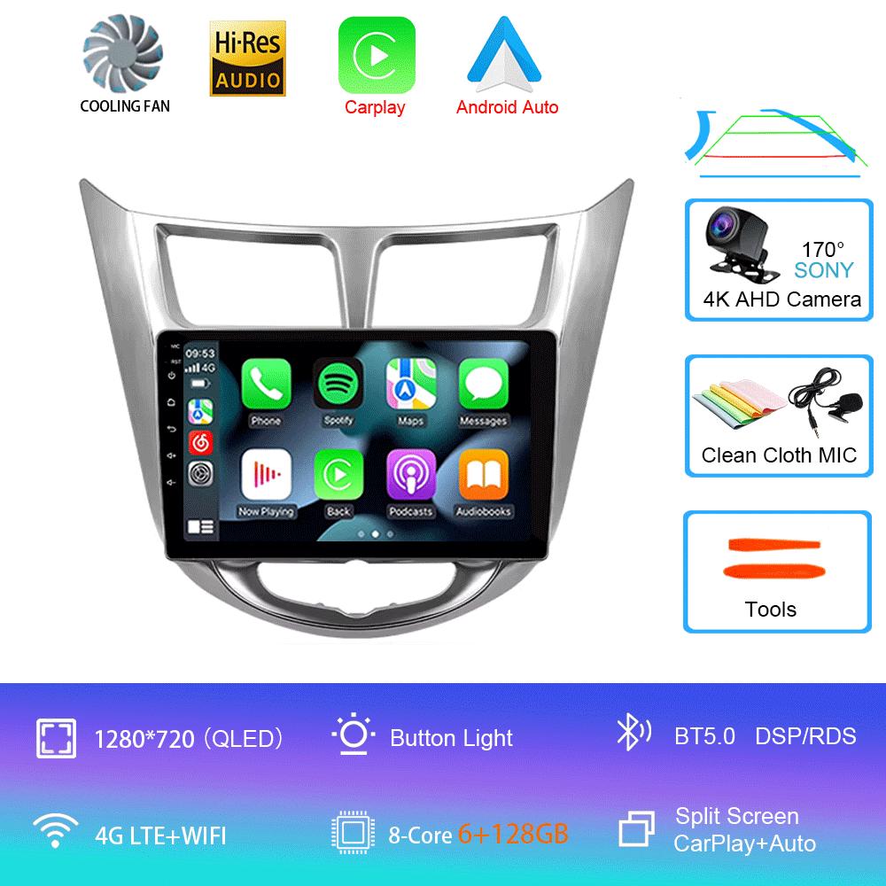 For Hyundai Solaris Accent I25 2010 - 2016 Car Radio Android 14 Carplay Multimedia Player Auto Autoradio Stereo 2din Head Unit