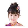 Hair Accessory for Kimono, Yukata, Coming-of-Age Ceremony, Graduation - Tsumami Zaiku Flower Hair Ornament with Imitation Diamond Accent (Purple)