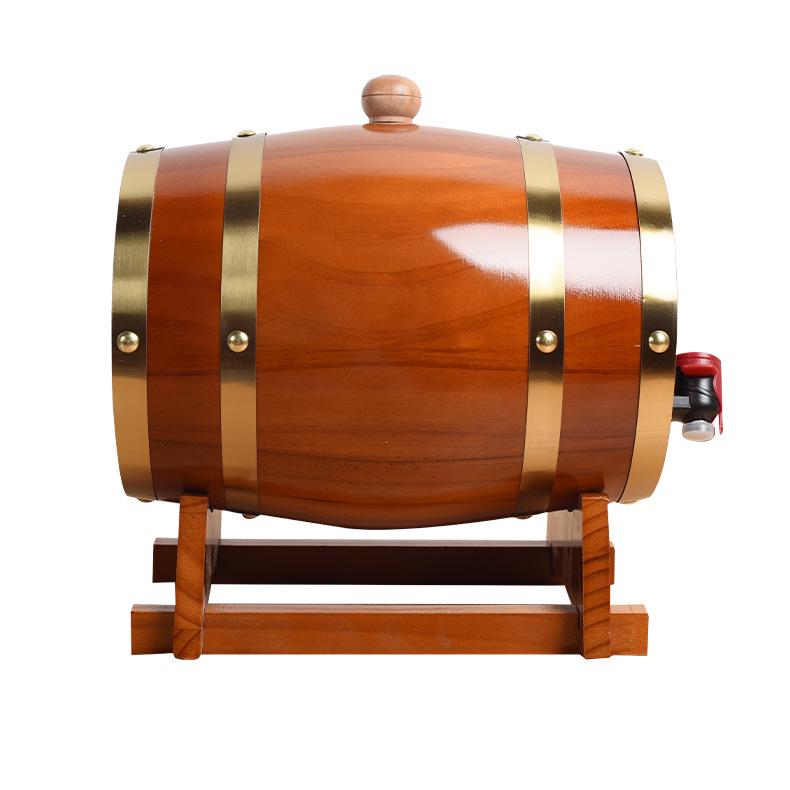 Red Wine Barrel Home Decor: Handmade Wooden Display Ornament for Bar or Restaurant