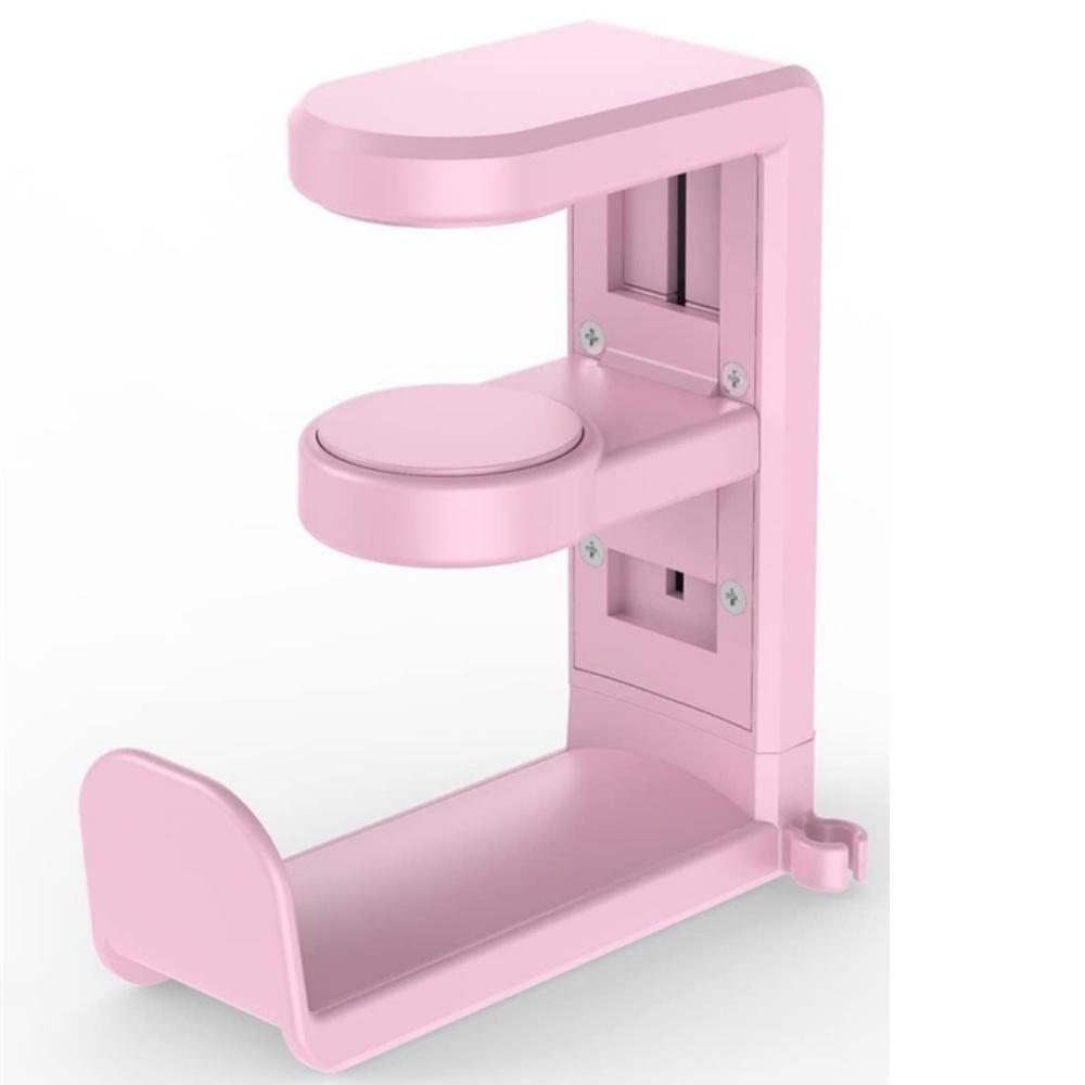 Suport pivotant pentru căști - Suport pentru căști de gaming, Suport reglabil pentru căști cu clips, cârlig pentru căști sub birou, negru