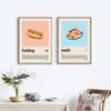 Manga Style Cartoon Food Kitchens Accessories Poster Sushi Pizza Tacos Ramen Foods Wall Art Pictures Canvas Painting Home Decor