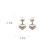 Pearl Earrings for Women, Heart Stud Earrings Elegant Love Ear Stud Party Wedding Jewelry Valantine Day Gifts
