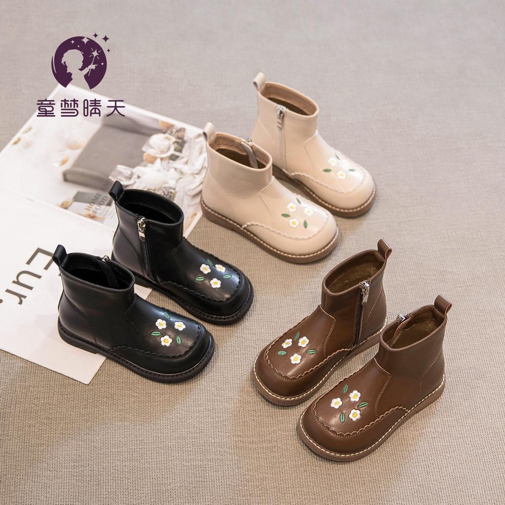 Girls short boots 2025 autumn and winter new children's boots autumn Martin boots women's treasure two cotton shoes winter princess velvet