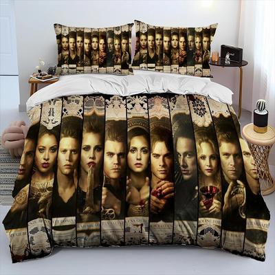 The Vampire Diaries Comforter Bedding Set 3D Print Duvet Cover Bed Set Quilt Cover with Pillowcase King Queen Size Kids Gift