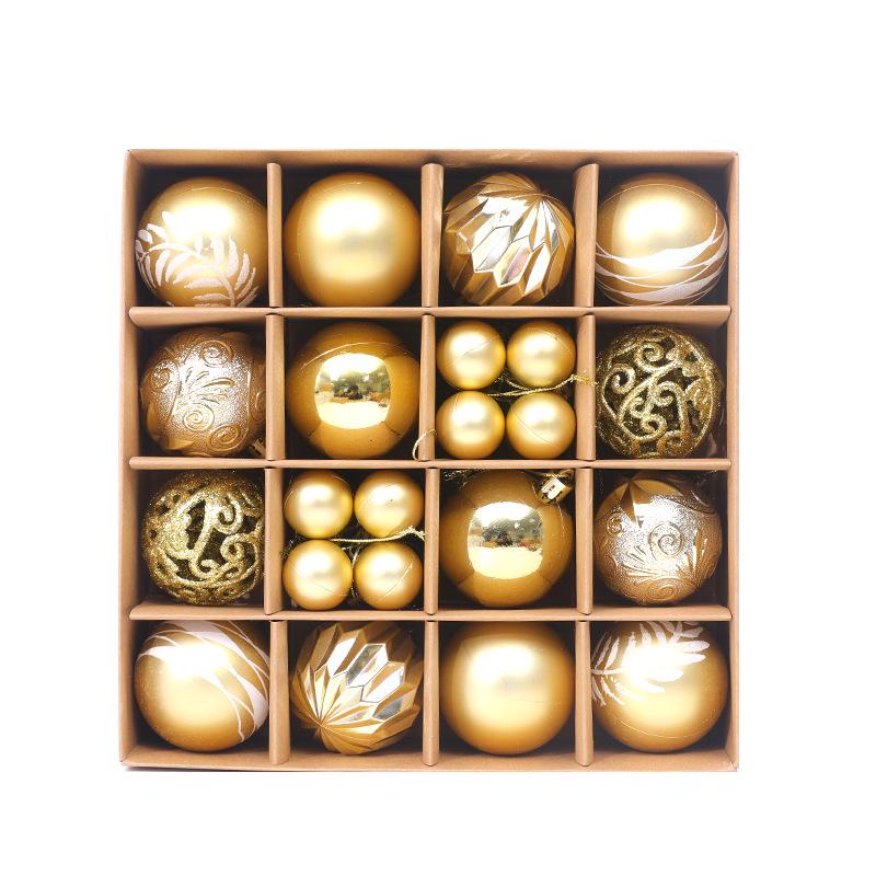 6cm Electroplated Pink Christmas Ball Ornaments - 16 Piece Set with Snowflakes