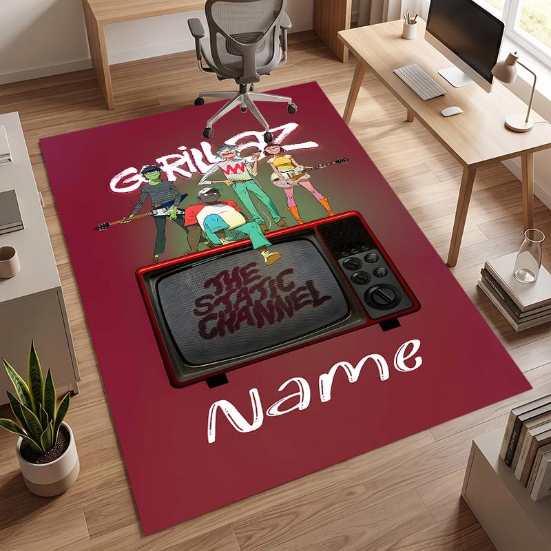 Gorillaz (14) Personalizovaný název Kancelářský koberec Stylová dekorace do obývacího pokoje, ložnice, kuchyně
