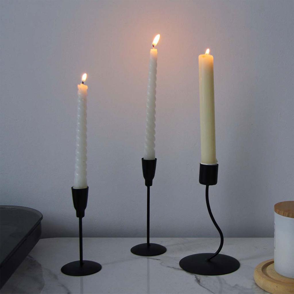 Elegante porta-velas de metal, estilo nórdico, decorativo, de ferro, cônico, para centro de mesa, para casa