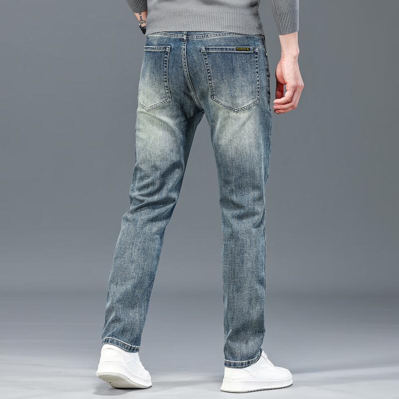 POLOMEISDO Men's Straight Fit Elastic Jeans
