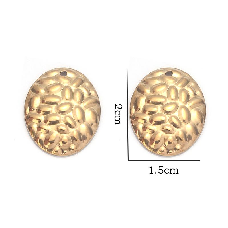 10Pcs/Lot Stainless Steel Earring Pendant Steel Gold Stripe Multi Size Style Pendant Diy Fashion Earhook Necklace Accessories