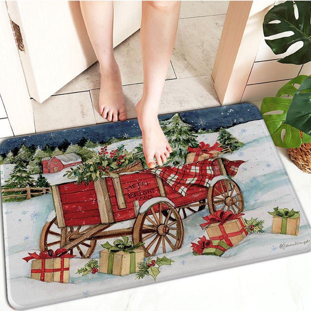 Christmas Church Dolls Entrance Door Mat Cheaper Anti-slip Modern Area Rugs Living Room Balcony Bathroom Printed Carpet Doormat