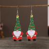 Vintage Christmas Santa & Pumpkin Tree Earrings