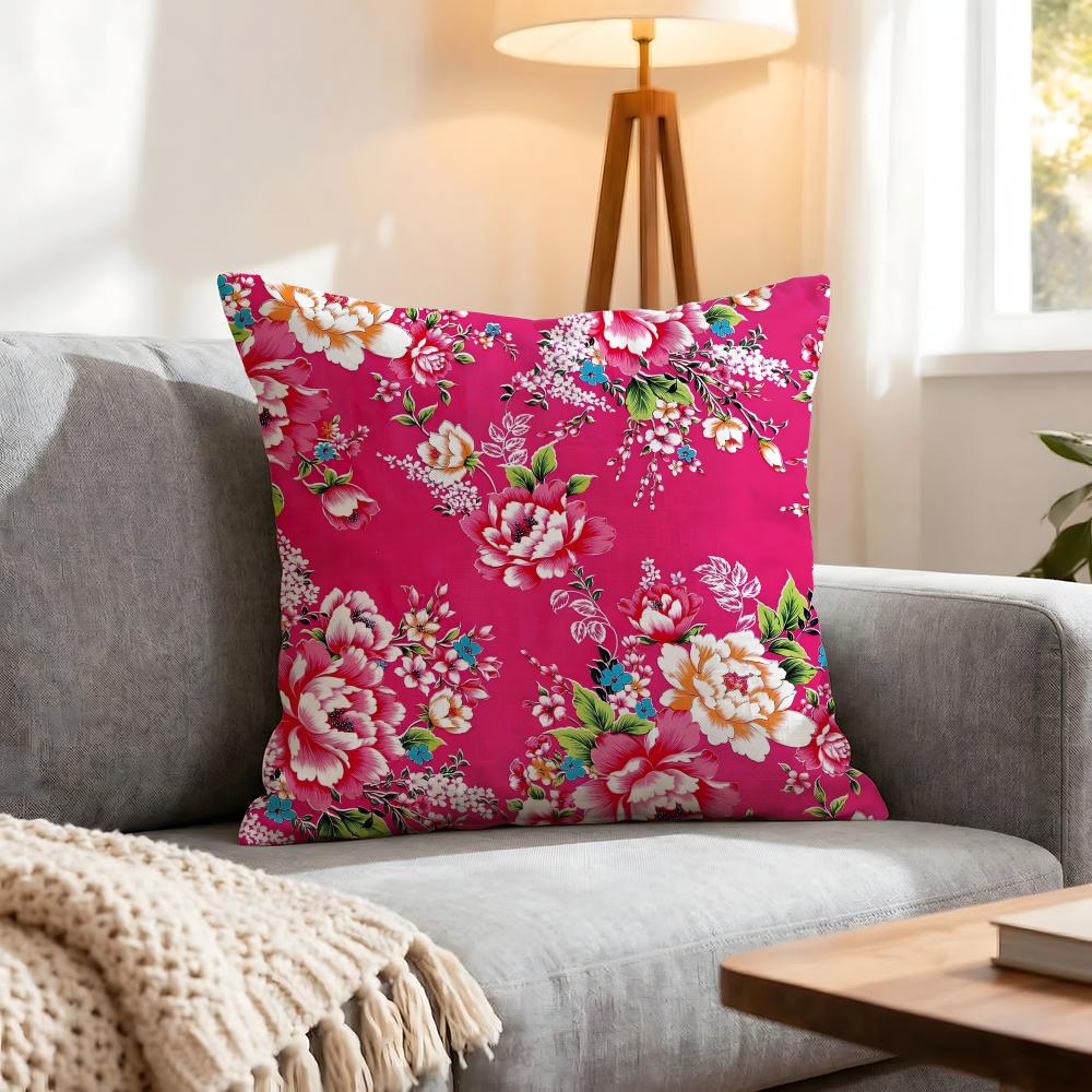 Chinese Traditional Floral Cushion Cover 1Pcs Decorative Covers Soft Cushion Case For Sofa Couch Decor 40X40 45X45 Pillowcases
