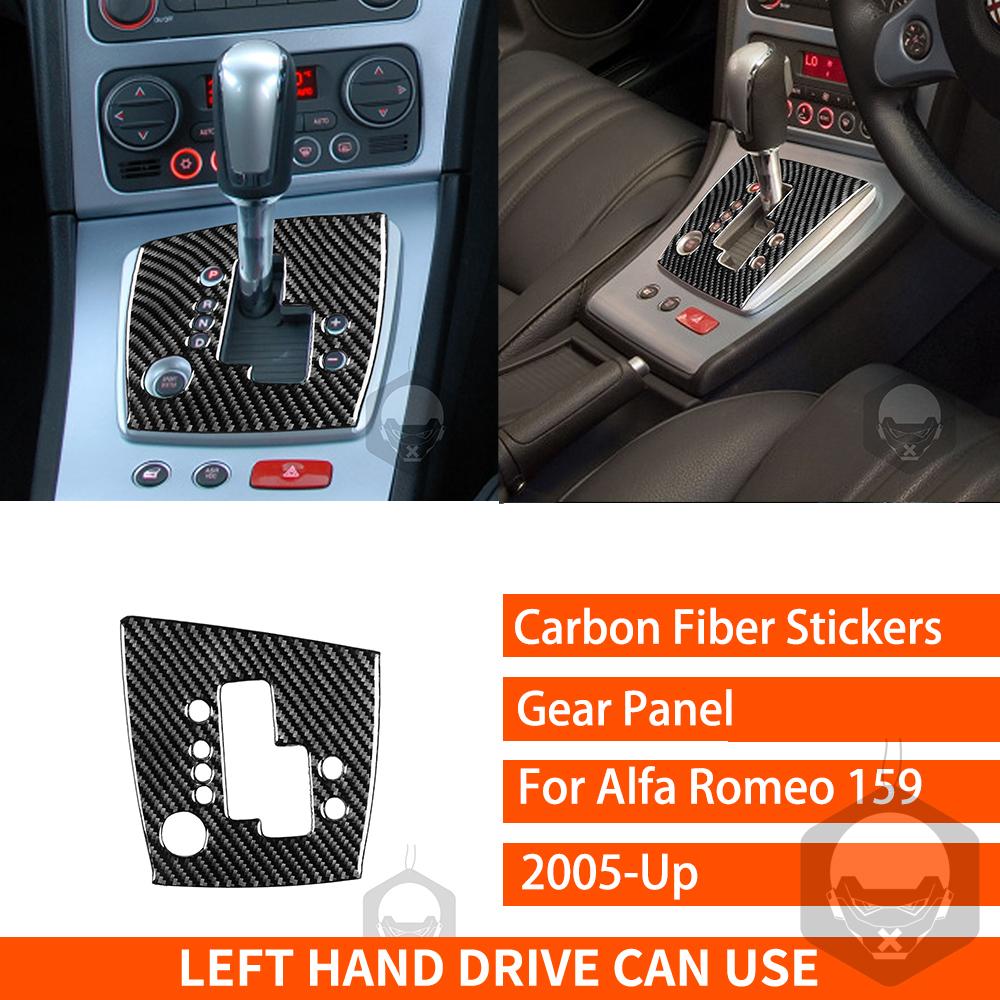 For Alfa Romeo 159 2005- Real Carbon Fiber Sticker Brera Spider Dashboard Gear Shift Panel Car ide Decorative Accessories